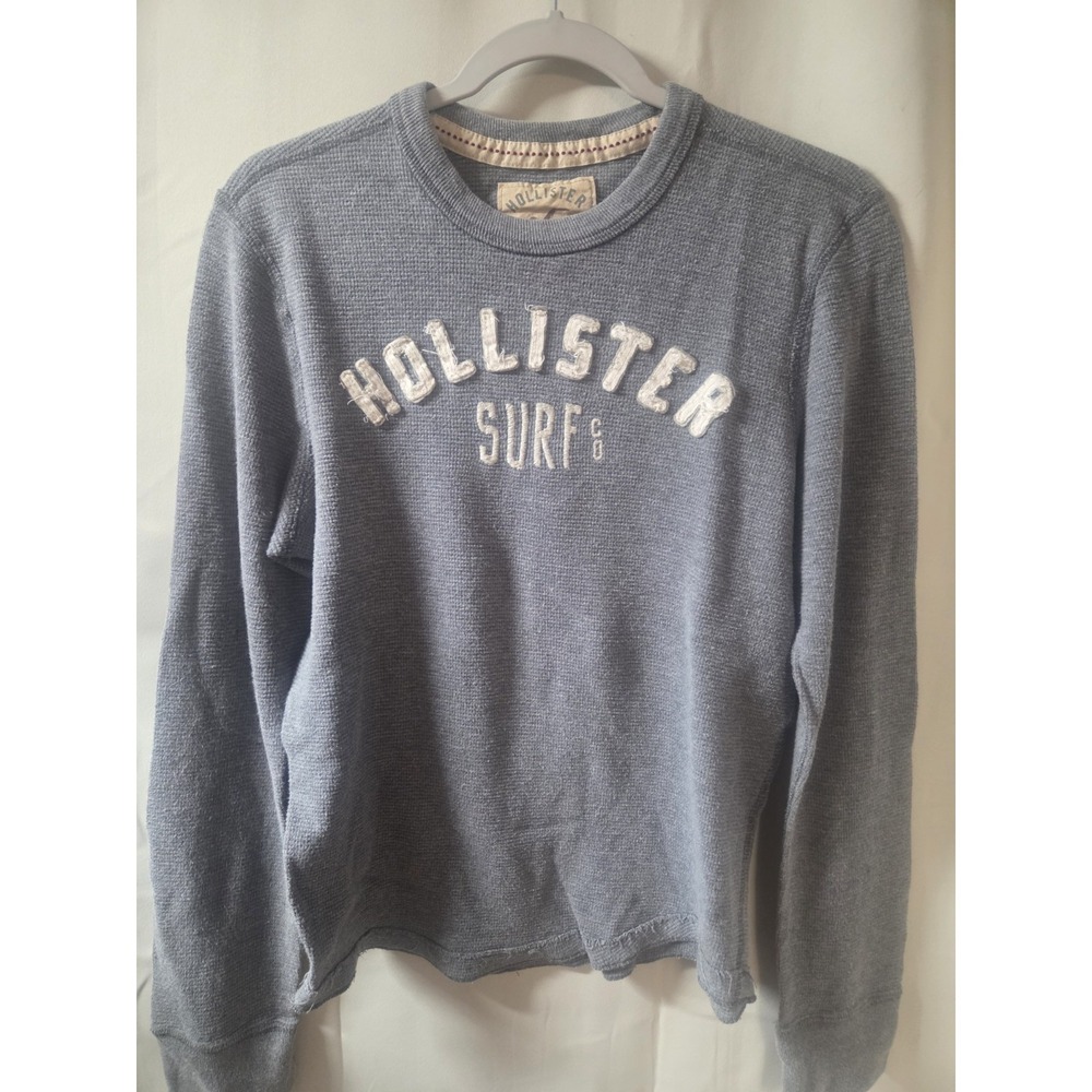 Vintage Y2K Mens Hollister  Ling Sleeve Gray Pullover Shirt  Sz M